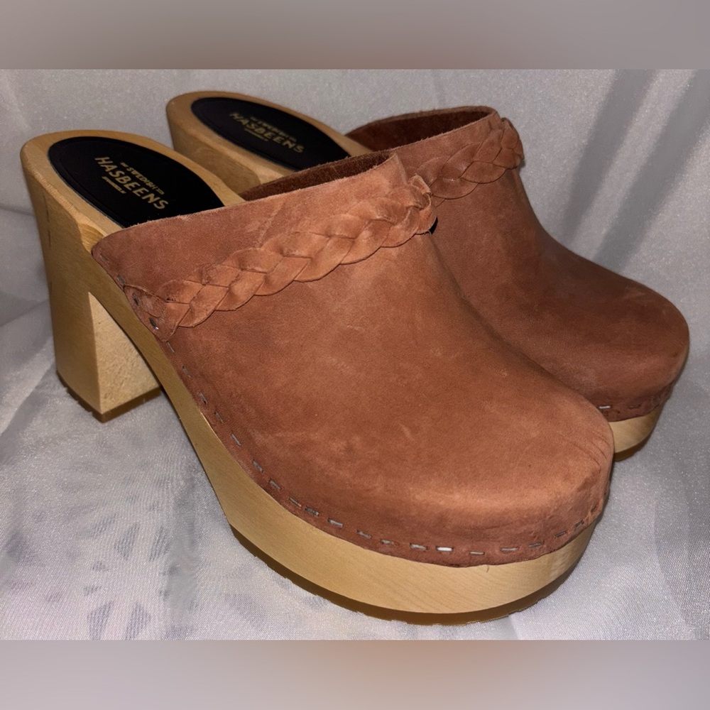 Swedish Hasbeen Suede Mules